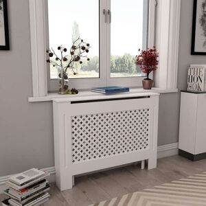 vidaXL radiatorskjuler MDF 112 x 19 x 81,5 cm hvid