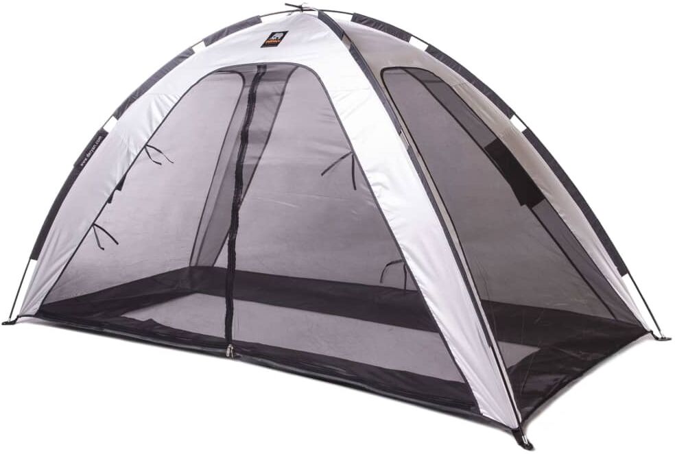 DERYAN sengetelt med myggenet 200x90x110 cm sølvfarvet DERYAN sengetelt med myggenet 200x90x110 cm sølvfarvet