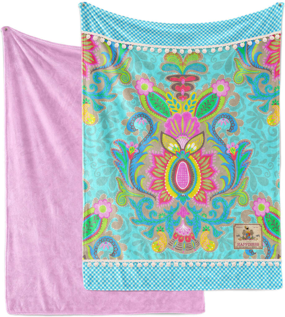 Happiness plaid YOGI 150 x 200 cm dobbelt-fløjl Happiness plaid YOGI 150 x 200 cm dobbelt-fløjl