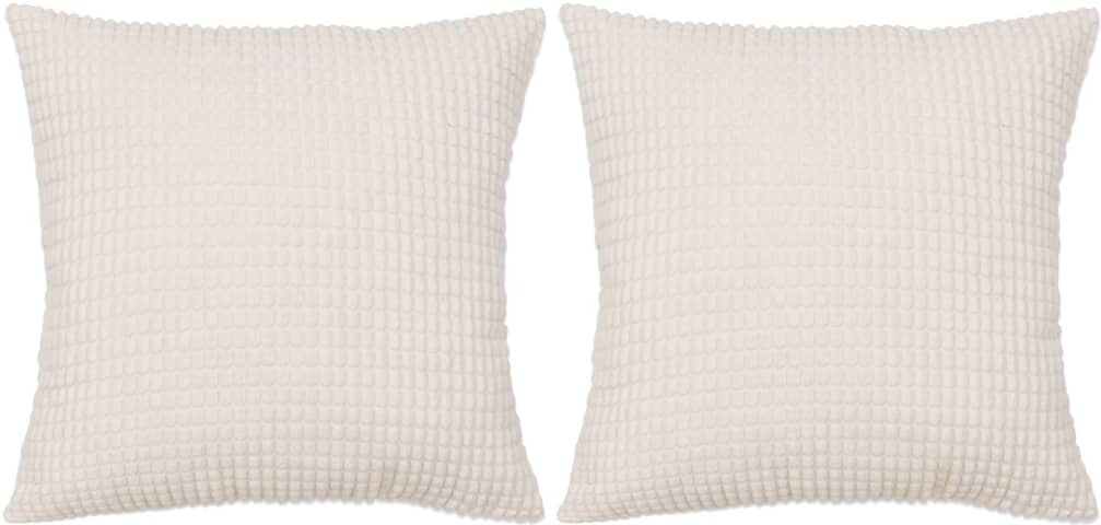 vidaXL pudesæt 2 stk. velour 45 x 45 cm råhvid vidaXL pudesæt 2 stk. velour 45 x 45 cm råhvid