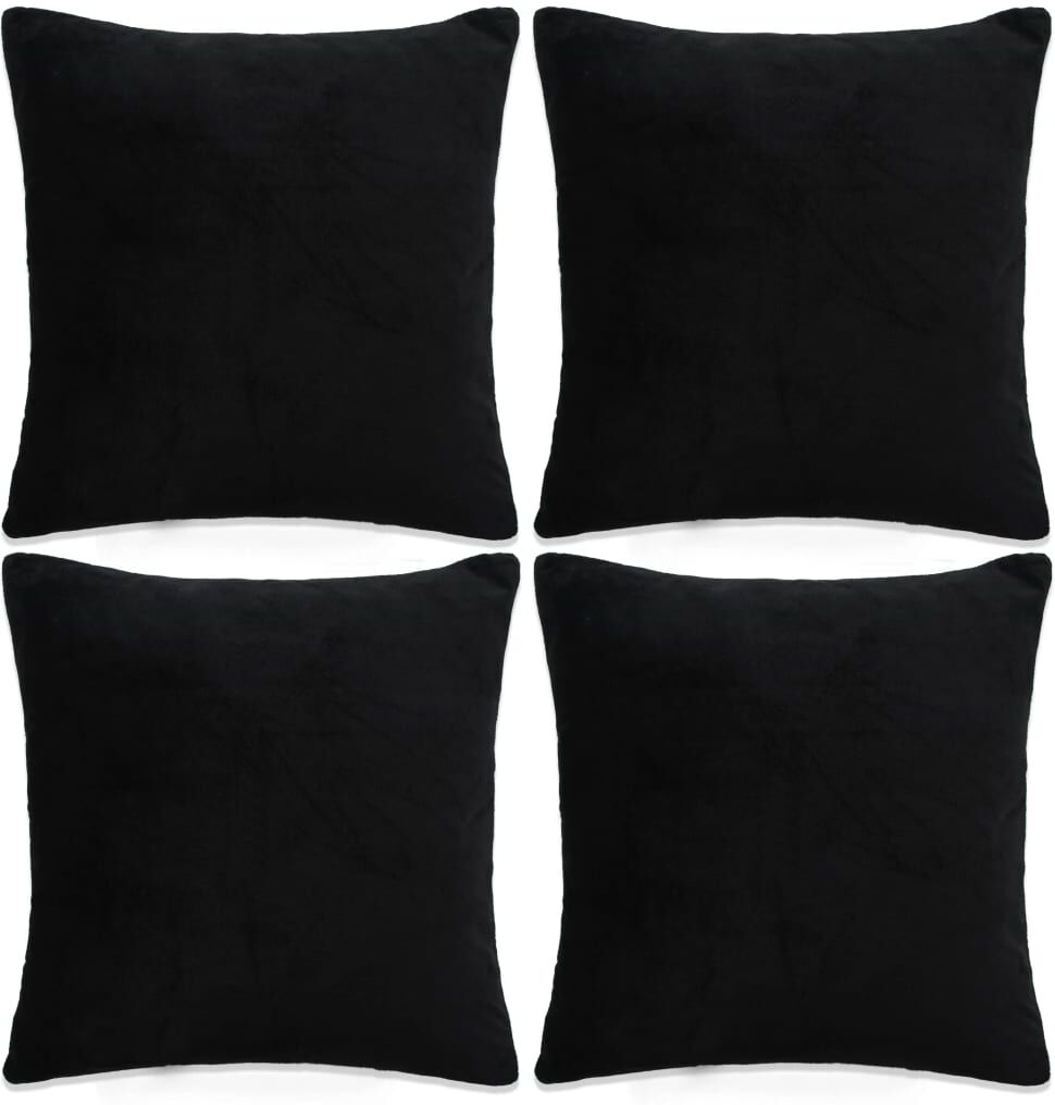 vidaXL pudebetræk 4 stk. velour 40 x 40 cm sort vidaXL pudebetræk 4 stk. velour 40 x 40 cm sort