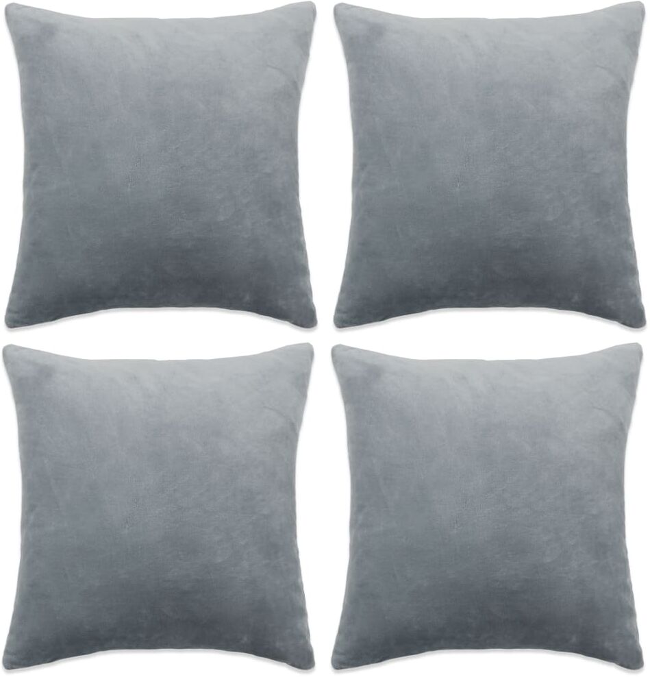 vidaXL pudebetræk 4 stk. velour 50 x 50 cm grå vidaXL pudebetræk 4 stk. velour 50 x 50 cm grå