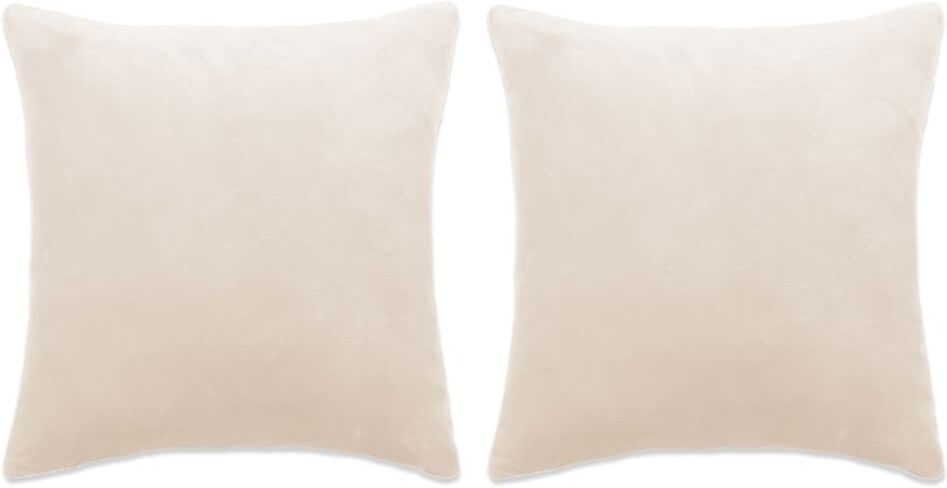 vidaXL pudesæt 2 stk. velour 60 x 60 cm råhvid vidaXL pudesæt 2 stk. velour 60 x 60 cm råhvid