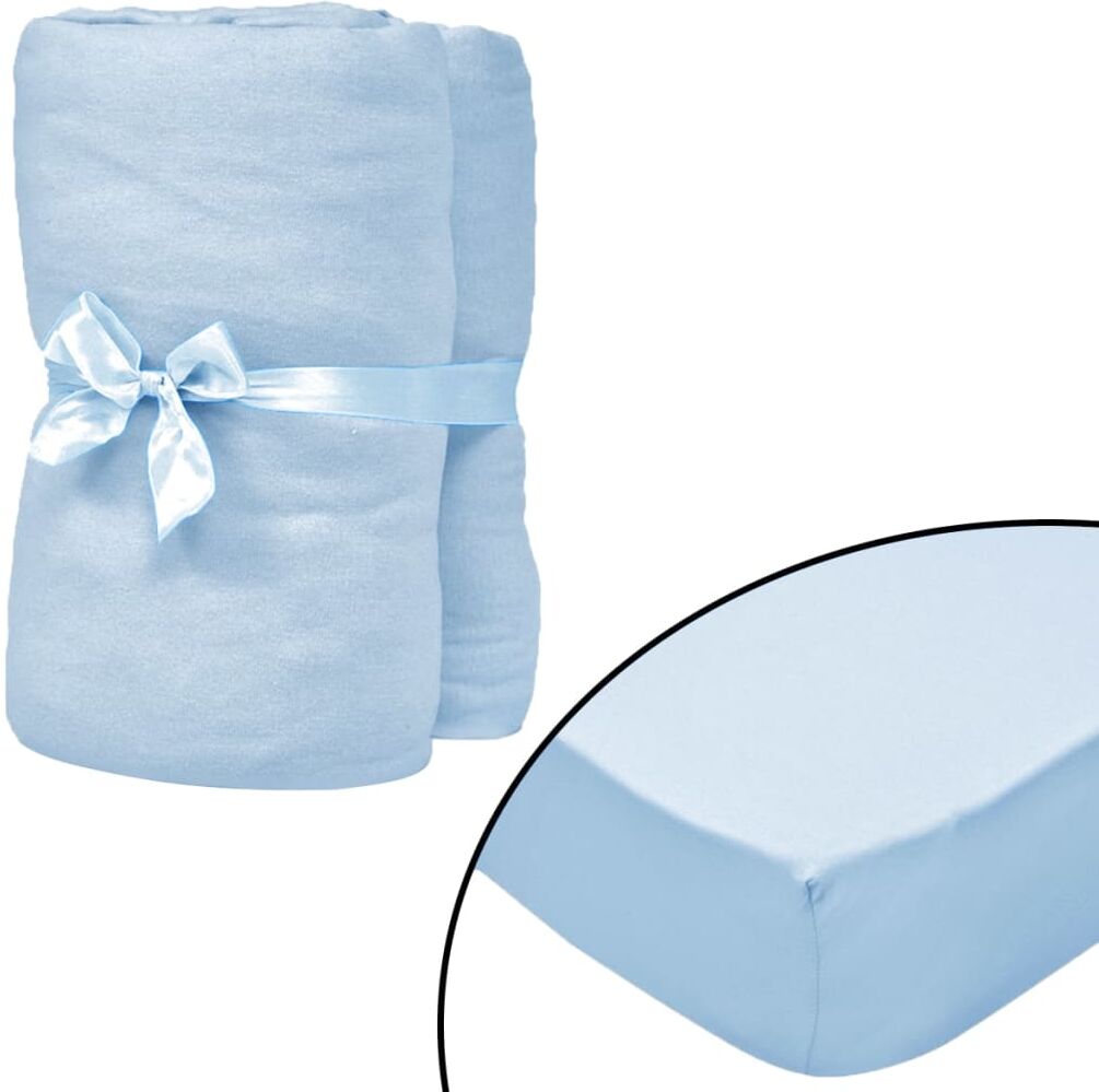 vidaXL formsyede lagener til vugger 4 stk. bomuldsjersey 40 x 80 cm lyseblå vidaXL formsyede lagener til vugger 4 stk. bomuldsjersey 40 x 80 cm lyseblå