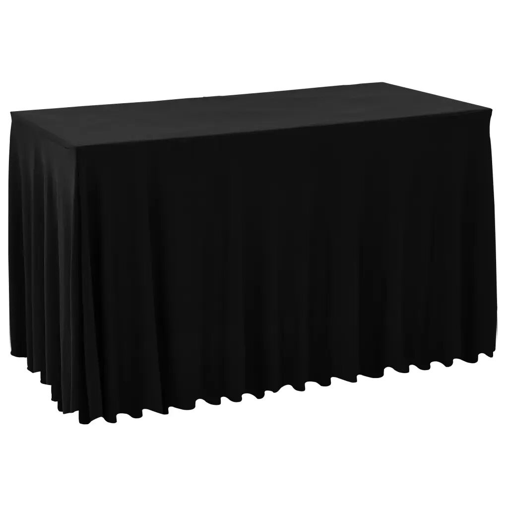 vidaXL strækbare bordduge skørt 2 stk. 183 x 76 x 74 cm sort