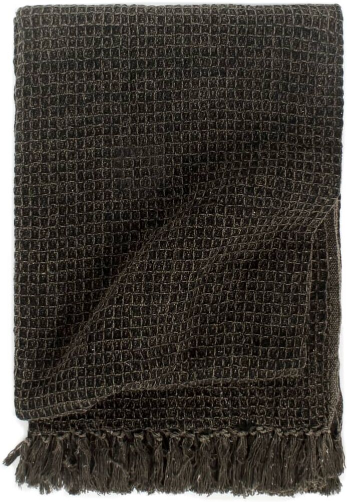 vidaXL plaid 220 x 250 cm bomuld antracitgrå/brun vidaXL plaid 220 x 250 cm bomuld antracitgrå/brun