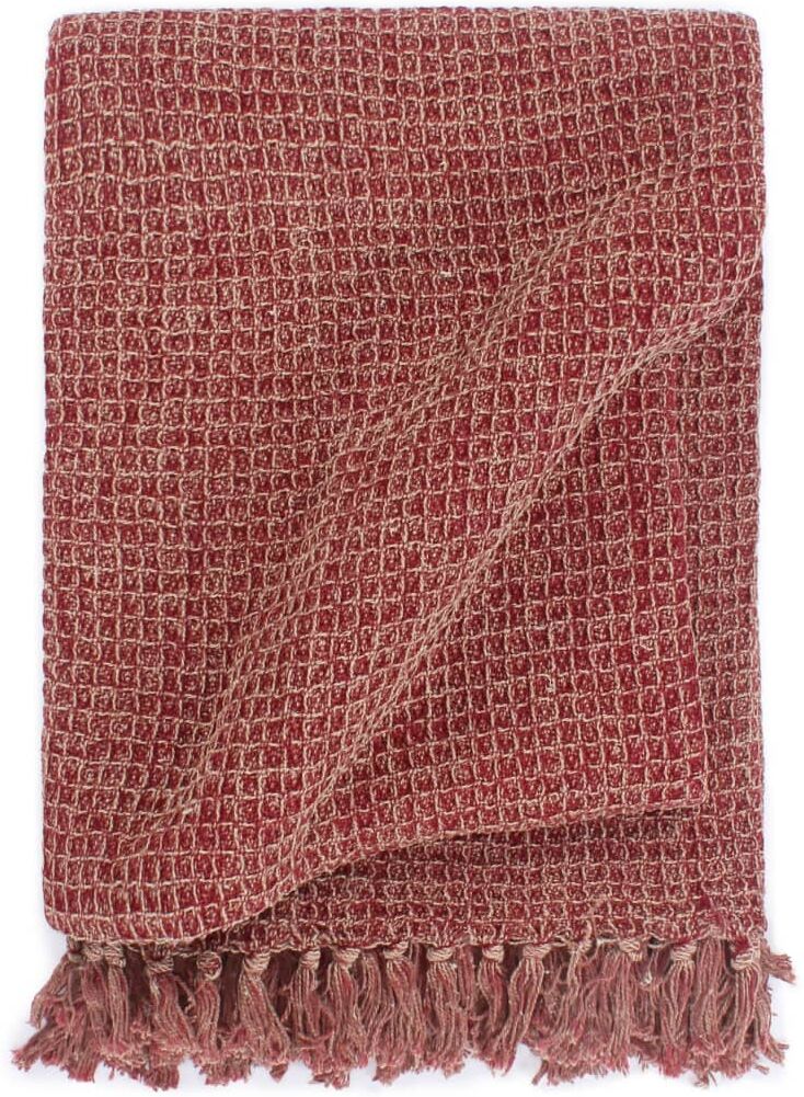 vidaXL plaid 125 x 150 cm bomuld bordeauxfarvet vidaXL plaid 125 x 150 cm bomuld bordeauxfarvet