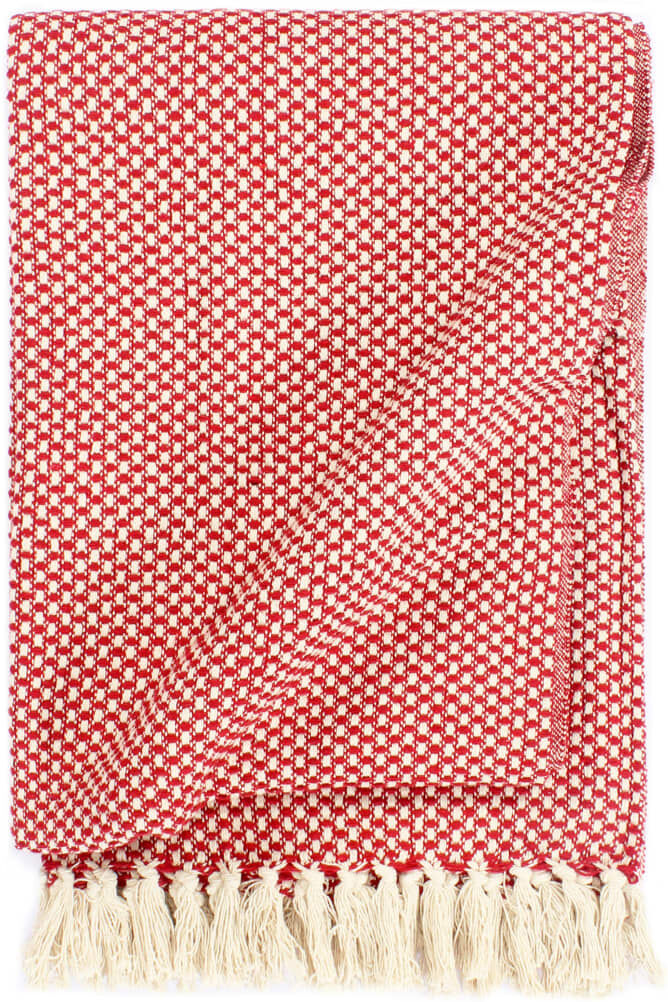 vidaXL plaid 160 x 210 cm bomuld rød vidaXL plaid 160 x 210 cm bomuld rød