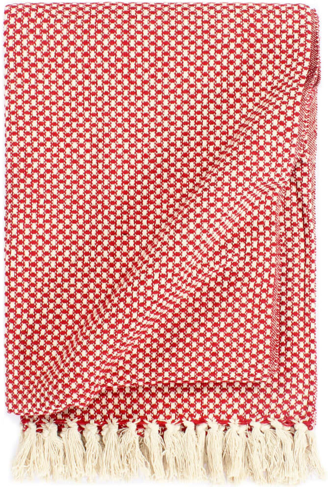 vidaXL plaid 220 x 250 cm bomuld rød vidaXL plaid 220 x 250 cm bomuld rød