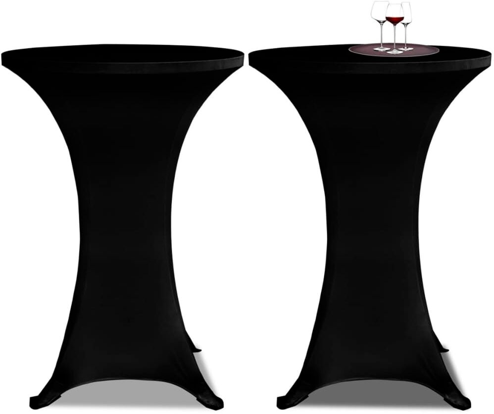 vidaXL Stående borddække Ø80 sort i strækmateriale 2 stk vidaXL Stående borddække Ø80 sort i strækmateriale 2 stk