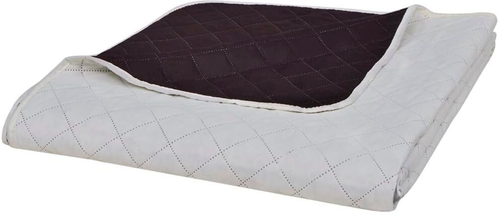 vidaXL Dobbeltsidet quiltet sengetæppe beige/brun 230 x 260 cm