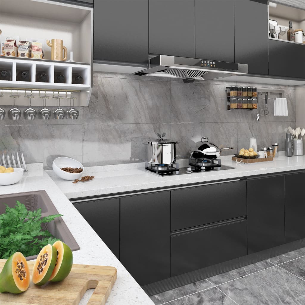 vidaXL selvklæbende folie til møbler 500x90 cm PVC sort vidaXL selvklæbende folie til møbler 500x90 cm PVC sort