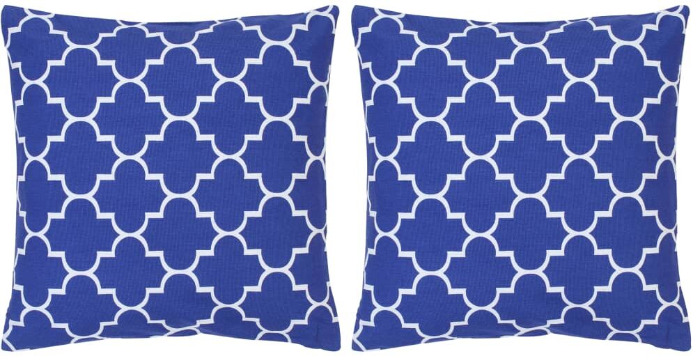 vidaXL puder 2 stk. med print 40x40 cm bomuld blå
