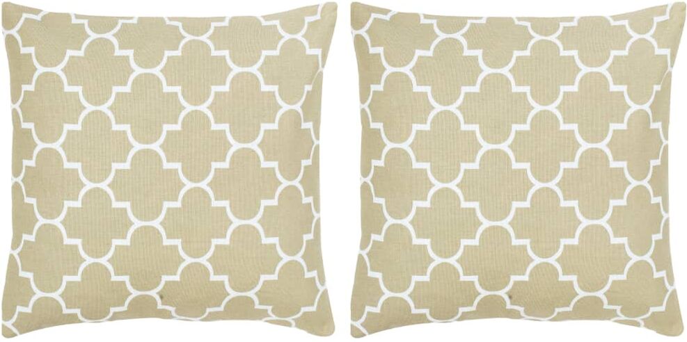vidaXL puder 2 stk. med print 40x40 cm bomuld beige vidaXL puder 2 stk. med print 40x40 cm bomuld beige