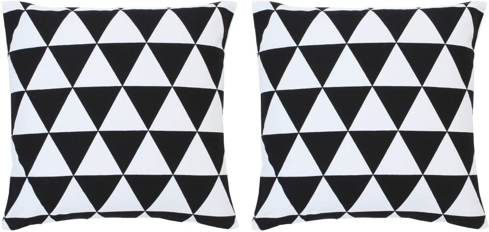 vidaXL puder 2 stk. med print 40x40 cm bomuld sort og hvid vidaXL puder 2 stk. med print 40x40 cm bomuld sort og hvid