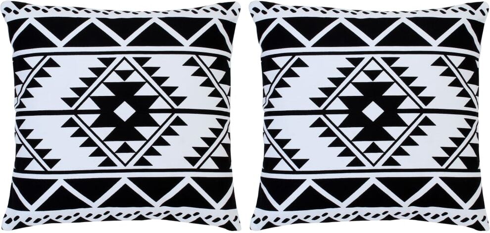vidaXL puder 2 stk. med print 40x40 cm bomuld sort og hvid vidaXL puder 2 stk. med print 40x40 cm bomuld sort og hvid