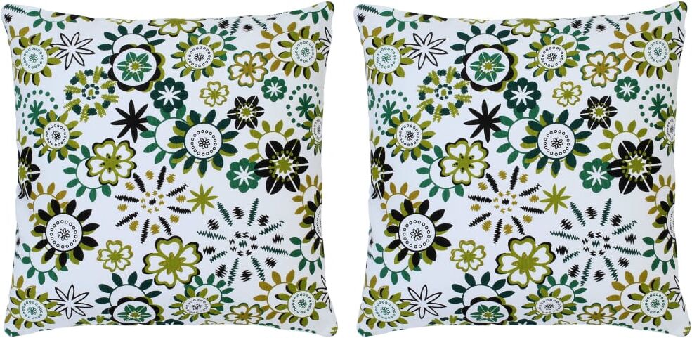 vidaXL puder 2 stk. med print 40x40 cm bomuld grøn vidaXL puder 2 stk. med print 40x40 cm bomuld grøn