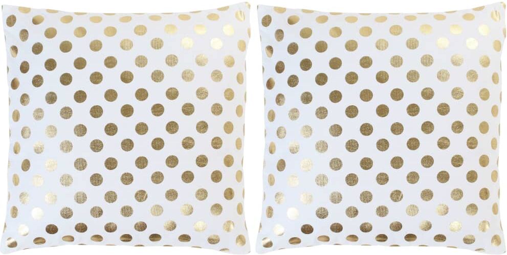 vidaXL puder 2 stk. med folieprint 40x40 cm bomuld hvid og guldfarvet vidaXL puder 2 stk. med folieprint 40x40 cm bomuld hvid og guldfarvet
