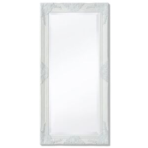 vidaXL vægspejl barok-stil 100 x 50 cm hvid