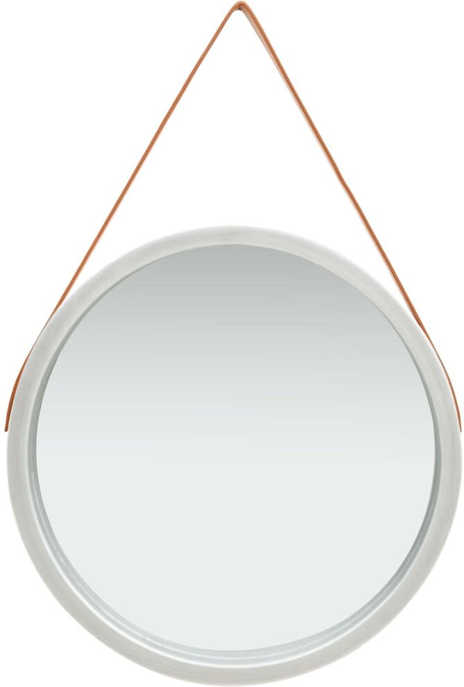 vidaXL vægspejl med strop 60 cm sølvfarvet vidaXL vægspejl med strop 60 cm sølvfarvet