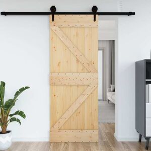 vidaXL dør 85x210 cm massivt fyrretræ