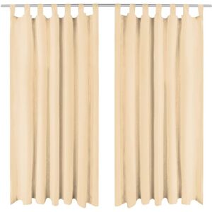 vidaXL gardiner i mikro-satin 2 stk. med løkker 140 x 175 cm beige