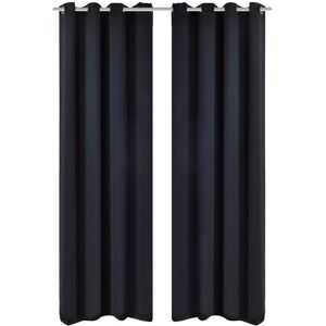 vidaXL 2 stk Sort Blackout Gardiner med Metal Ringe 135 x 245 cm