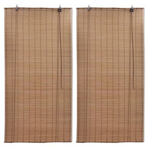 vidaXL rullegardiner 2 stk. 80 x 160 cm bambus brun