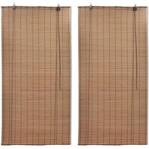 vidaXL rullegardiner 2 stk. 150x220 cm bambus brun