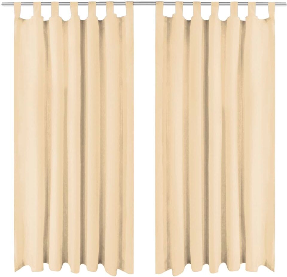 vidaXL gardiner i mikro-satin 2 stk. med løkker 140 x 245 cm beige vidaXL gardiner i mikro-satin 2 stk. med løkker 140 x 245 cm beige