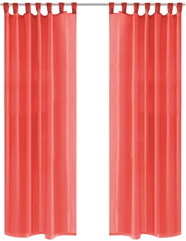 vidaXL voile-gardiner 2 stk. 140x245 cm rød vidaXL voile-gardiner 2 stk. 140x245 cm rød