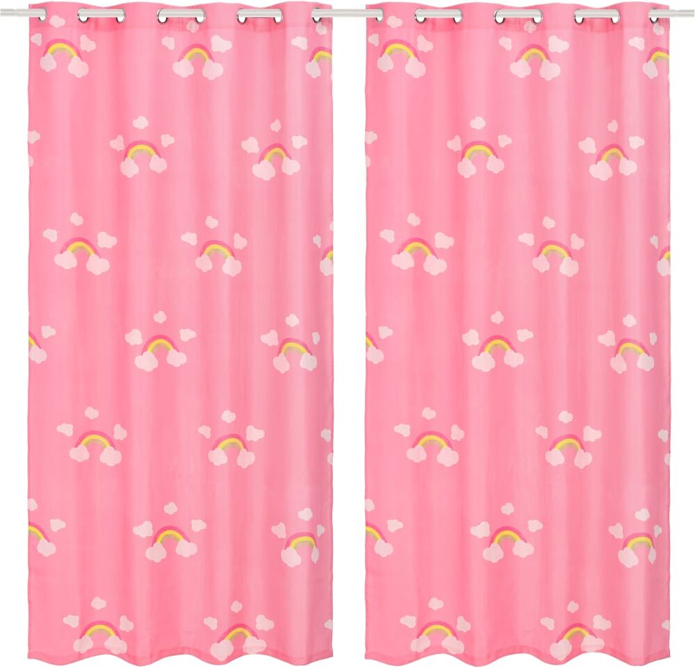 vidaXL mørklægningsgardiner med print til børn 2 stk. 140 x 240 cm regnbue pink vidaXL mørklægningsgardiner med print til børn 2 stk. 140 x 240 cm regnbue pink