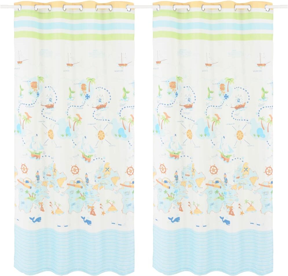 vidaXL mørklægningsgardin print 2 stk. 140 x 240 cm rejs verden rundt vidaXL mørklægningsgardin print 2 stk. 140 x 240 cm rejs verden rundt