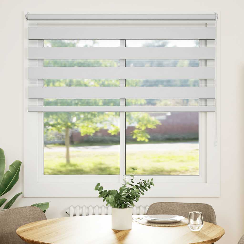 vidaXL Rullegardin i zebradesign 120 x 175 cm hvid vidaXL Rullegardin i zebradesign 120 x 175 cm hvid