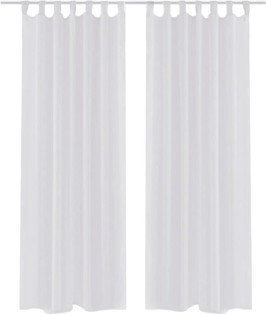 vidaXL Hvidt Gardin I Tyndt Stof 140 x 175 cm 2 dele vidaXL Hvidt Gardin I Tyndt Stof 140 x 175 cm 2 dele