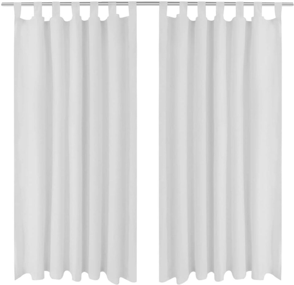 vidaXL Gardiner i mikro-satin med løkker 2 stk. 140 x 245 cm hvid vidaXL Gardiner i mikro-satin med løkker 2 stk. 140 x 245 cm hvid