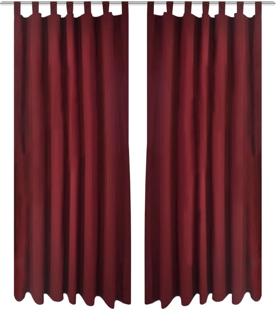 vidaXL Gardiner i mikro-satin med løkker 2 stk. 140 x 245 cm Bordeaux-rød vidaXL Gardiner i mikro-satin med løkker 2 stk. 140 x 245 cm Bordeaux-rød