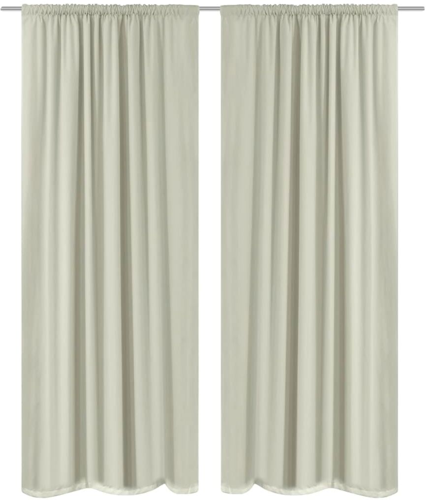 vidaXL mørklægningsgardiner 2 stk. dobbelt lag 140 x 245 cm creme vidaXL mørklægningsgardiner 2 stk. dobbelt lag 140 x 245 cm creme