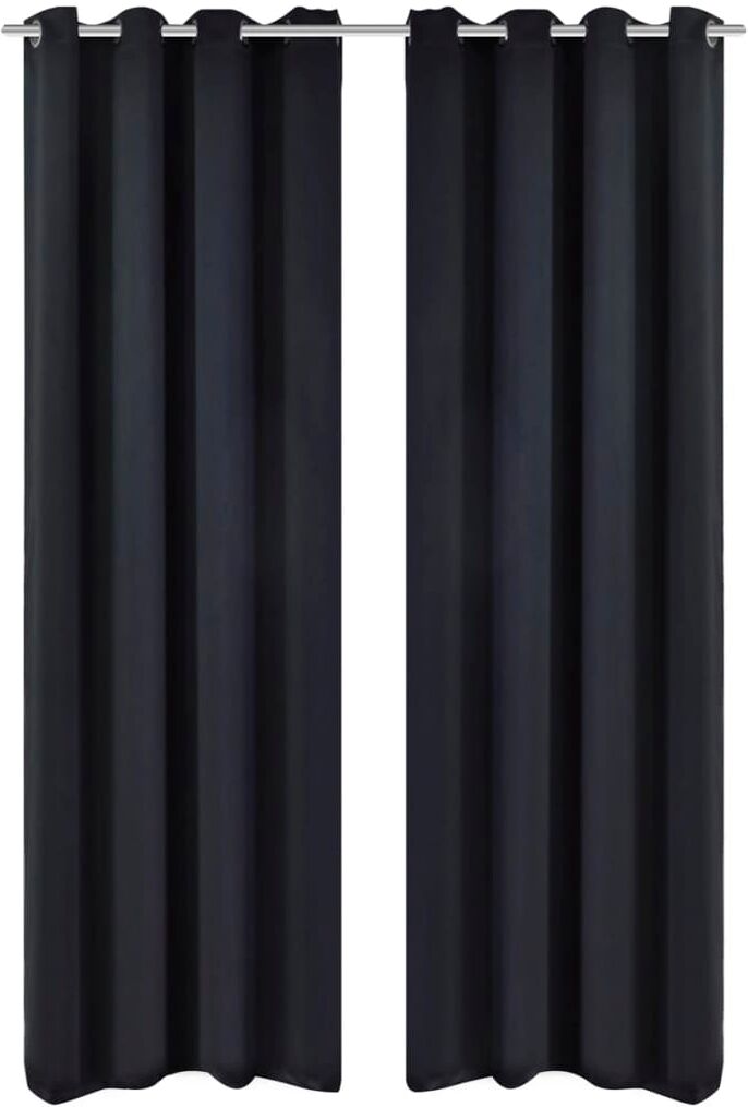 vidaXL 2 stk Sort Blackout Gardiner med Metal Ringe 135 x 245 cm vidaXL 2 stk Sort Blackout Gardiner med Metal Ringe 135 x 245 cm