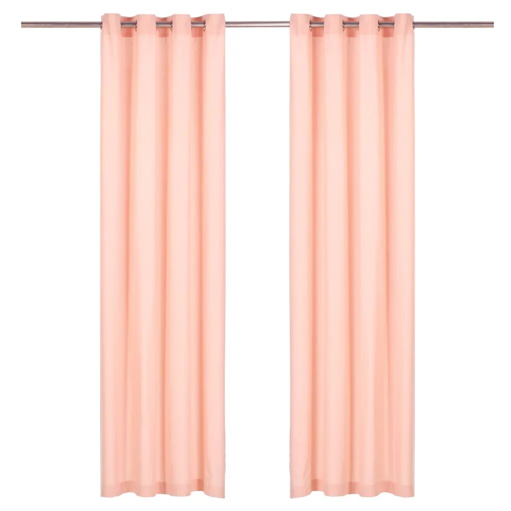 vidaXL gardiner med metalringe 2 stk. 140 x 175 cm bomuld pink