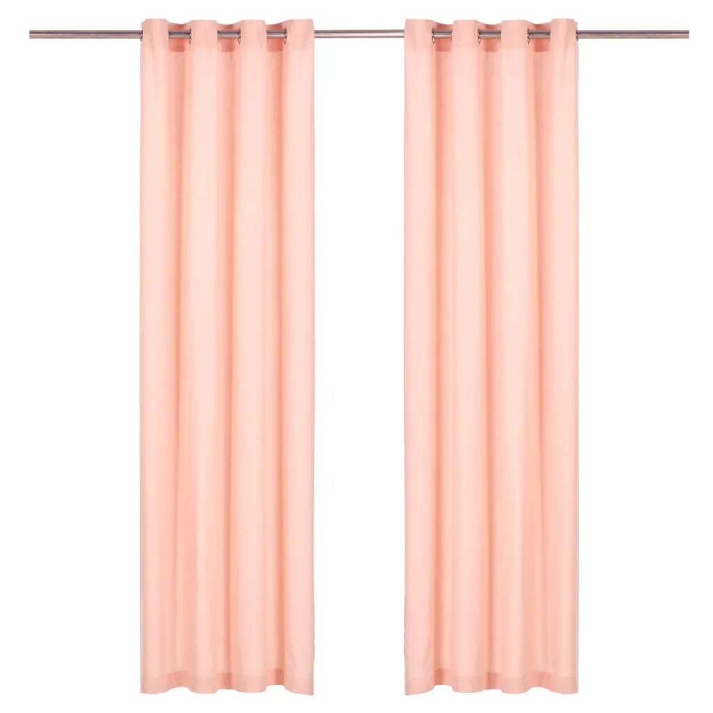 vidaXL gardiner med metalringe 2 stk. 140 x 175 cm bomuld pink vidaXL gardiner med metalringe 2 stk. 140 x 175 cm bomuld pink