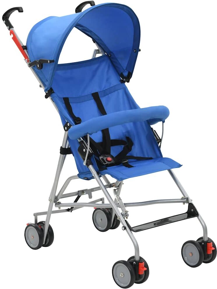 vidaXL sammenfoldelig klapvogn stål blå vidaXL sammenfoldelig klapvogn stål blå