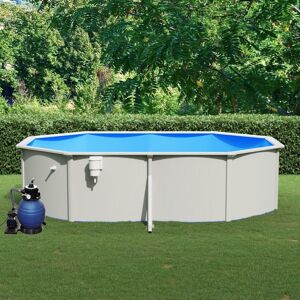 vidaXL swimmingpool med sandfilterpumpe 490x360x120 cm