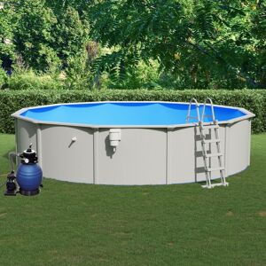 vidaXL swimmingpool med sandfilterpumpe og poolstige 550x120 cm