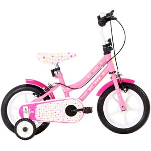 vidaXL børnecykel 12 tommer hvid og pink