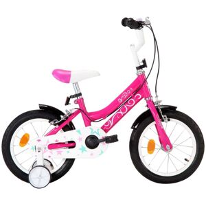 vidaXL børnecykel 14 tommer sort og pink