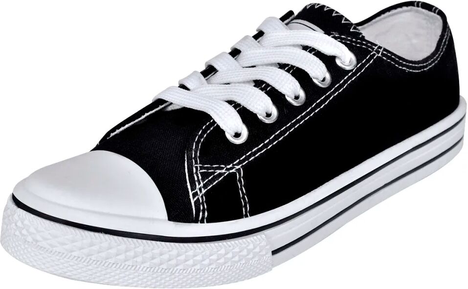 vidaXL Klassisk low-top sneaker i kanvas med snørebånd til kvinder, str. 36, sort vidaXL Klassisk low-top sneaker i kanvas med snørebånd til kvinder, str. 36, sort
