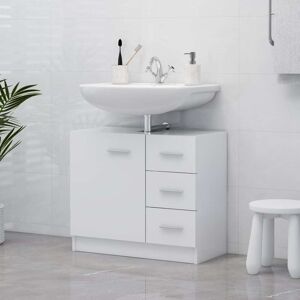 vidaXL badeværelsesskab til håndvask 63x30x54 cm konstrueret træ hvid