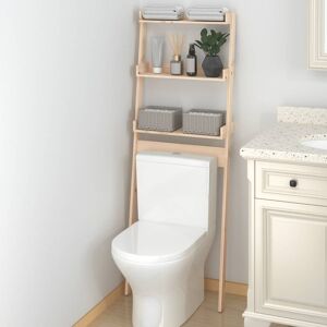 vidaXL toiletstativ 63,5x32x179 cm massivt fyrretræ