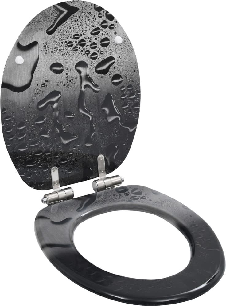 vidaXL toiletsæde med soft close-låg MDF vanddråbedesign vidaXL toiletsæde med soft close-låg MDF vanddråbedesign